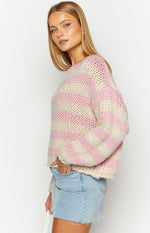 Bea Pink Striped Sweater Image