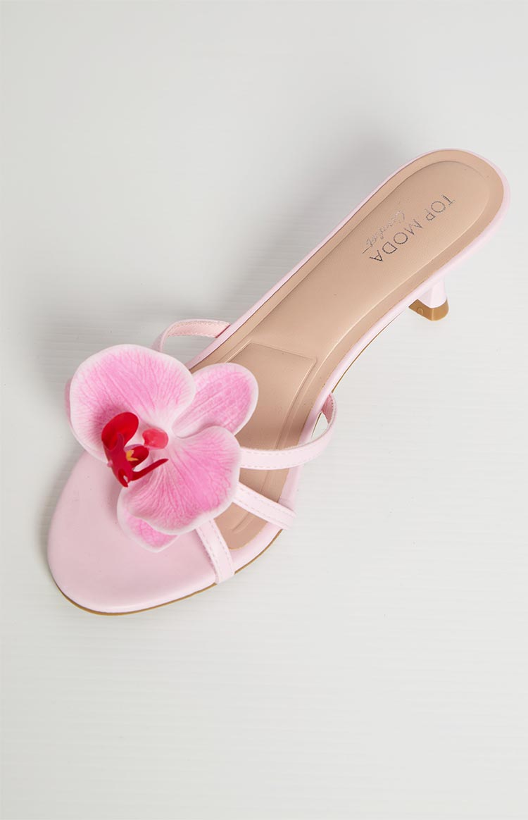 In Bloom Pink Floral Kitten Heels Image