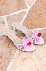 In Bloom Pink Floral Kitten Heels Image