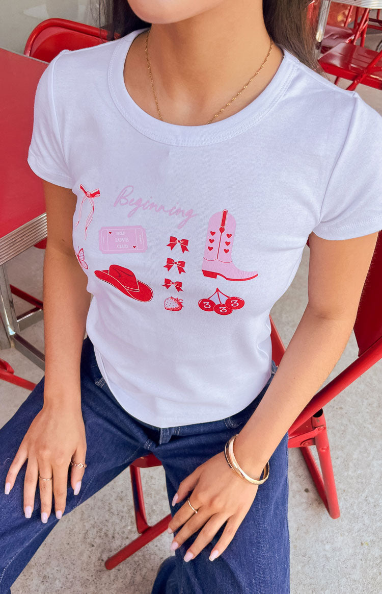 Self Love Club White Tee Image