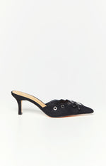 Therapy Justice Black Microfiber Heels Image