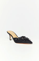 Therapy Justice Black Microfiber Heels Image