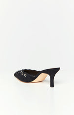 Therapy Justice Black Microfiber Heels Image