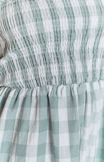 Annette Midi Dress Green Gingham Image