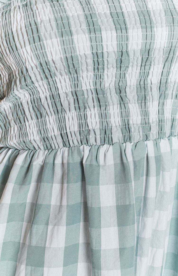 Annette Midi Dress Green Gingham Image