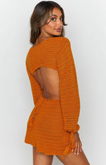 Cleo Crochet Dress Mustard Image