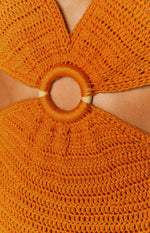 Cleo Crochet Dress Mustard Image