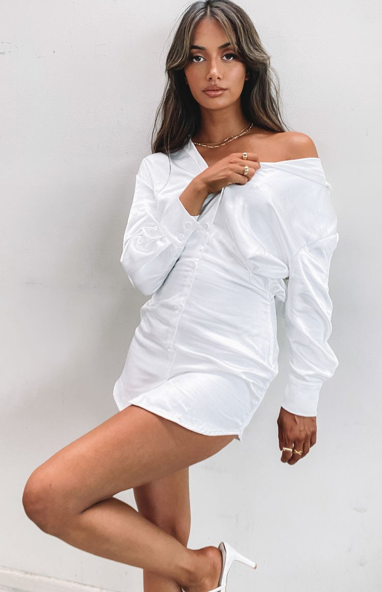 Deeper Water Mini Dress White Image