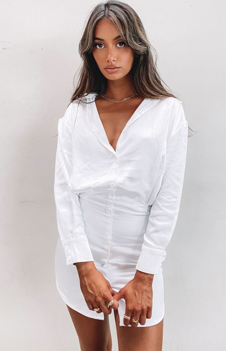 Deeper Water Mini Dress White Image