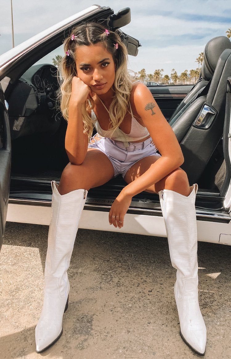 Hotel California Boots White Croc Image