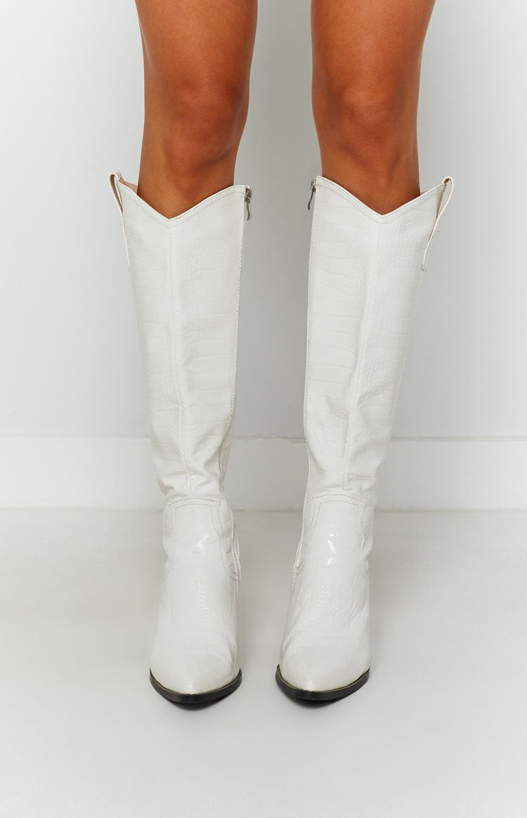 Hotel California Boots White Croc Image