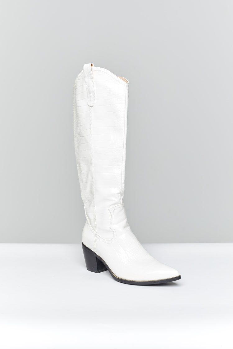 Hotel California Boots White Croc Image