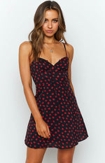 Joleen Dress Black Red Floral Image