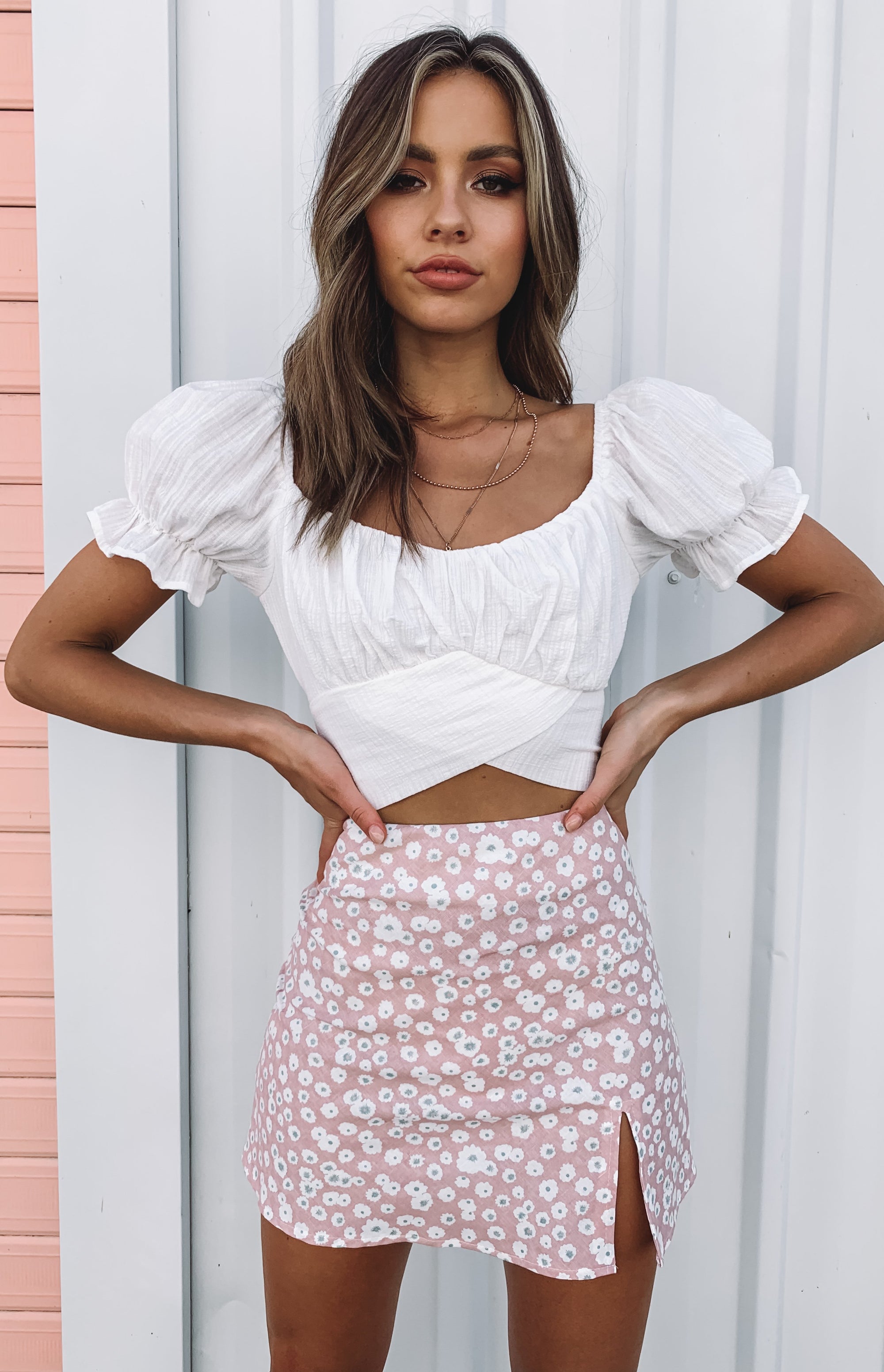 Laura Skirt Pink Print Image