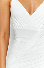 Luxe Life V Neck Party Dress White Image