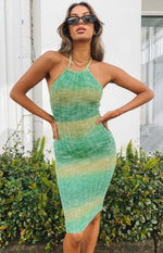 Otto Halter Knitted Dress Green Image