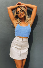 Santa Rosa Fluffy Crop Top Blue Image