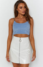 Santa Rosa Fluffy Crop Top Blue Image