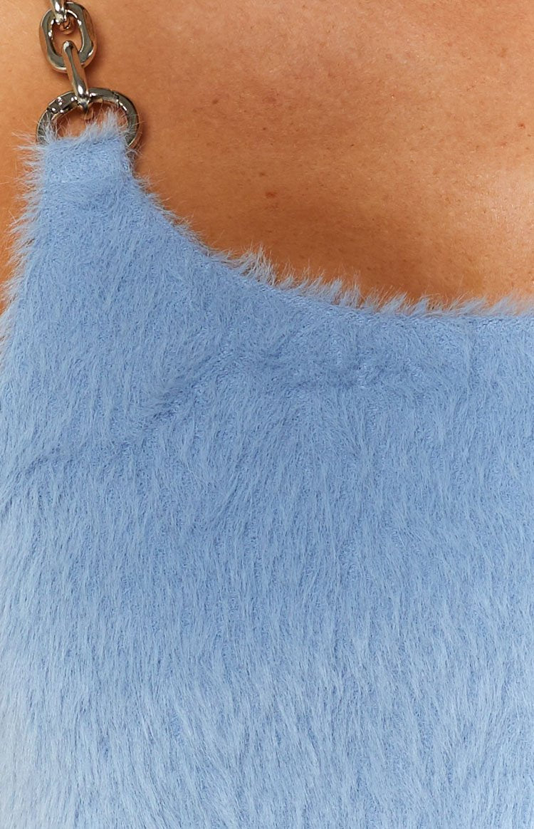 Santa Rosa Fluffy Crop Top Blue Image