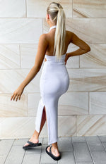 Sofia Halter Midi Dress White Image