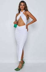 Sofia Halter Midi Dress White Image