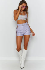 Twin Valley PU Shorts Lilac Image