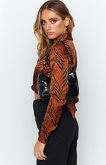 Tuscan Sun Blouse Bronze Tiger Image