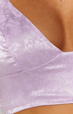 Venus Crop Top Lilac Jacquard Image