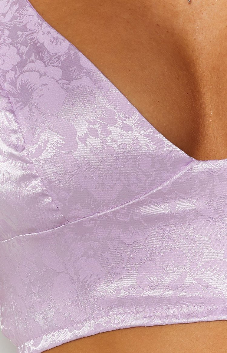 Venus Crop Top Lilac Jacquard Image