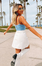 Verdugo Zip Front Mini Skirt White Croc Image