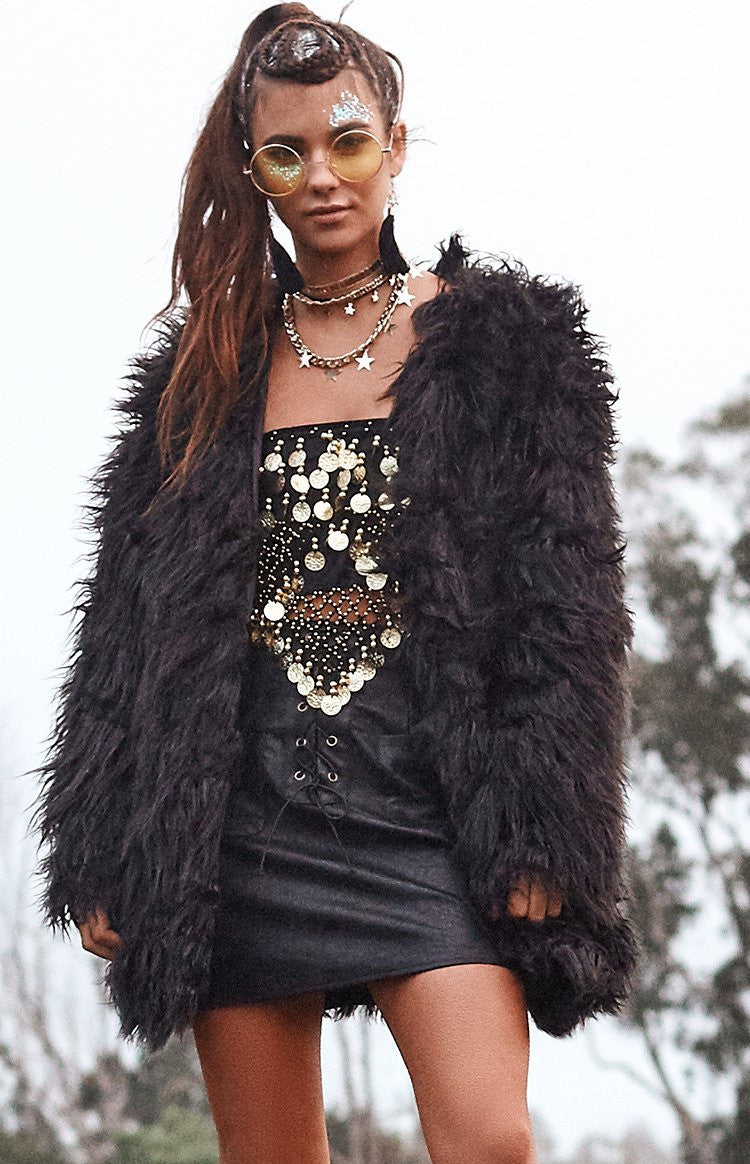 New Day Festival Wrap Crop Black Image