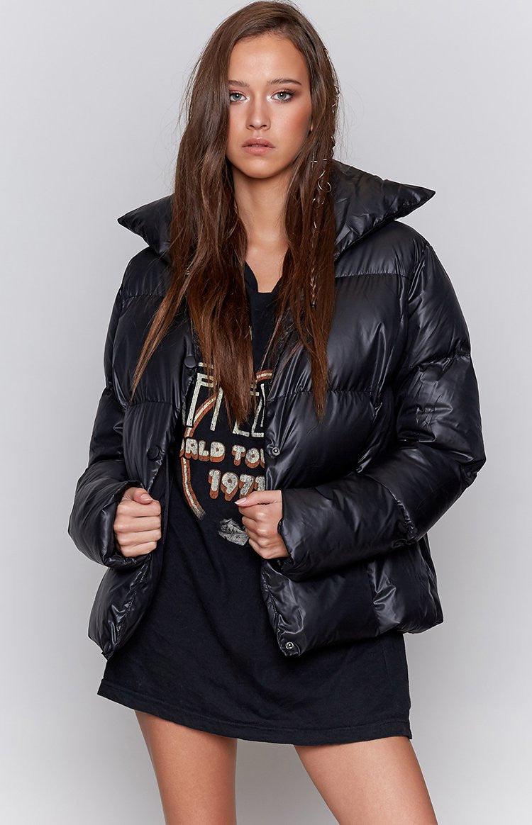 Backstreet Puffer Bomber Jacket Black Image