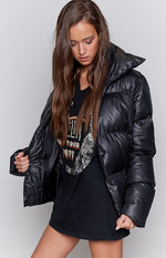 Backstreet Puffer Bomber Jacket Black Image