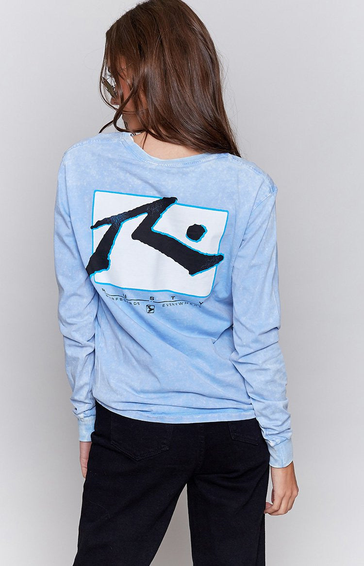 Rusty Mono Screen 2 Long Sleeve Tee Light Blue Image