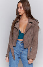 Zeppelin Biker Jacket Coffee Image