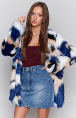 MinkPink Star Crossed Denim Skirt Light Vintage Image