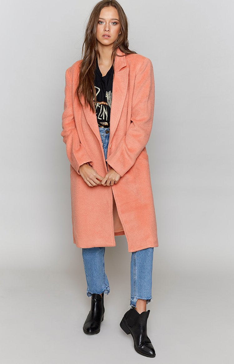 MinkPink Fearless Wool Coat Pink Image