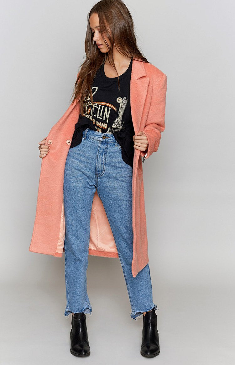 MinkPink Fearless Wool Coat Pink Image