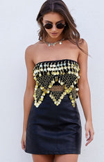 New Day Festival Wrap Crop Black Image