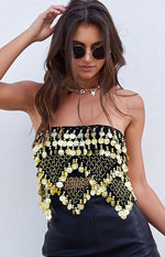 New Day Festival Wrap Crop Black Image