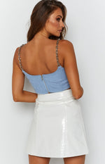Verdugo Zip Front Mini Skirt White Croc Image