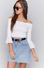Gypsy Goddess Off Shoulder Crop White Image