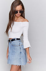 Gypsy Goddess Off Shoulder Crop White Image
