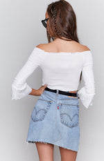 Gypsy Goddess Off Shoulder Crop White Image