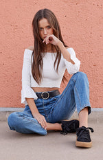 Gypsy Goddess Off Shoulder Crop White Image
