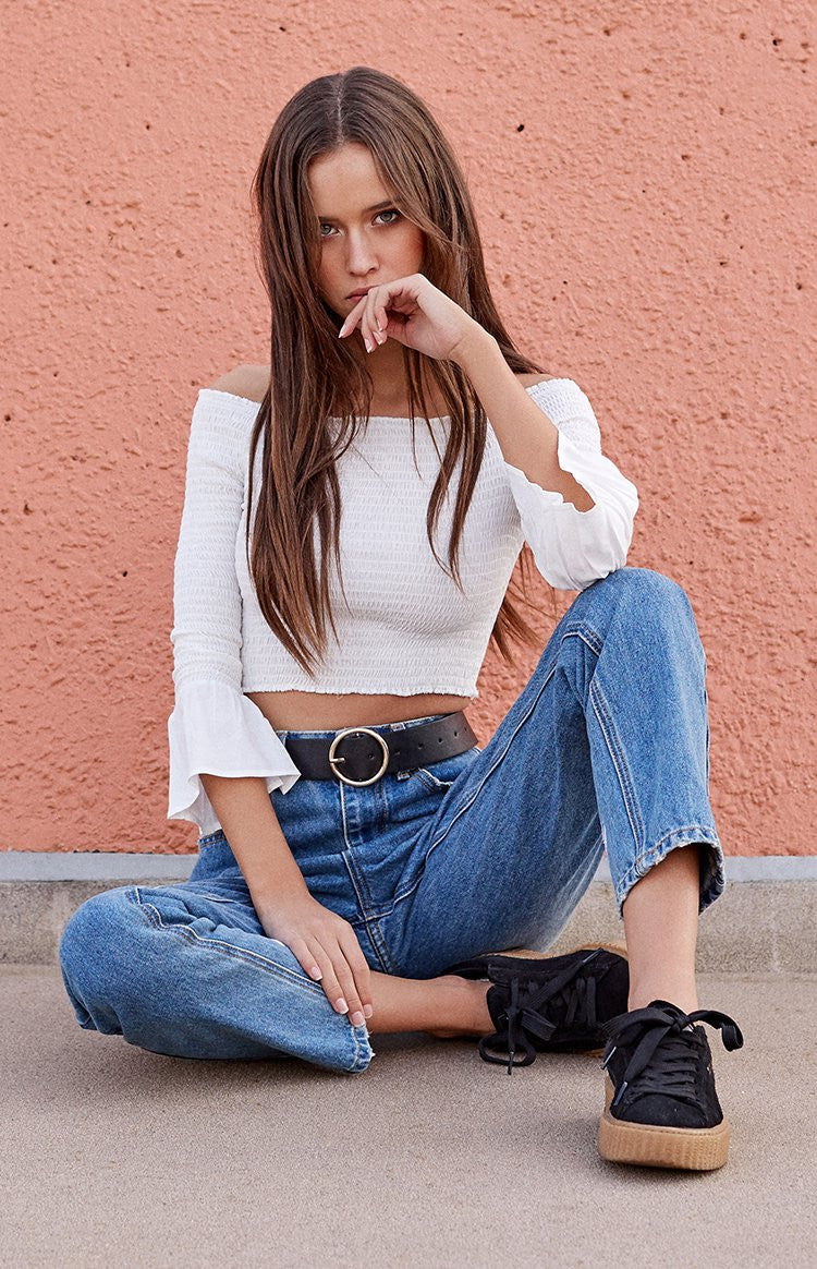 Gypsy Goddess Off Shoulder Crop White Image