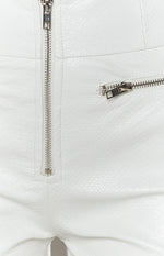 Stasia Zip Shorts White PU Image
