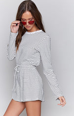 MinkPink Pioneer Playsuit Beige Stripe Image