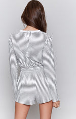 MinkPink Pioneer Playsuit Beige Stripe Image