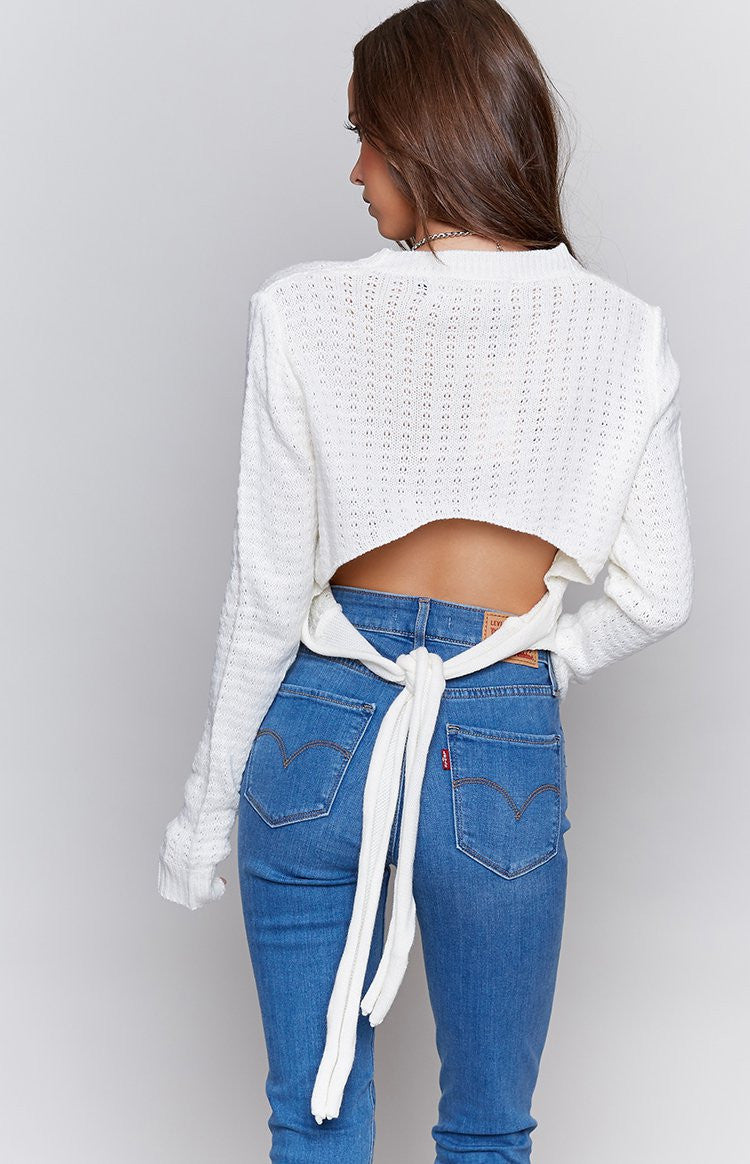 Heavenly Backless Knit White Image
